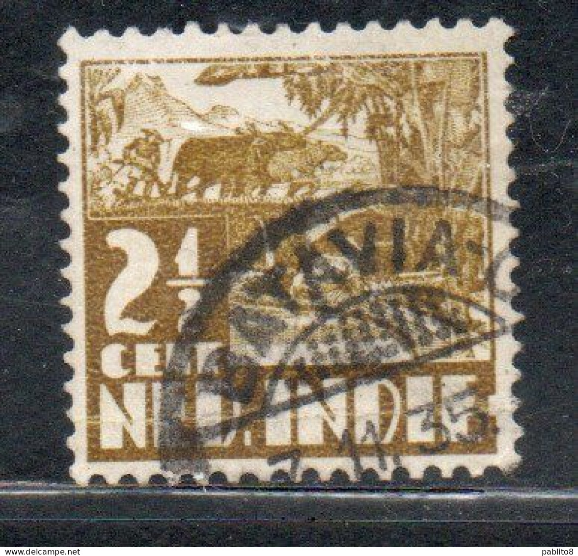 DUTCH INDIA INDIE INDE NEDERLANDS HOLLAND OLANDESE OLANDESI INDIES 1933 1937 RICE FIELD SCENE 2 1/2c USED USATO OBLITERE - Nederlands-Indië