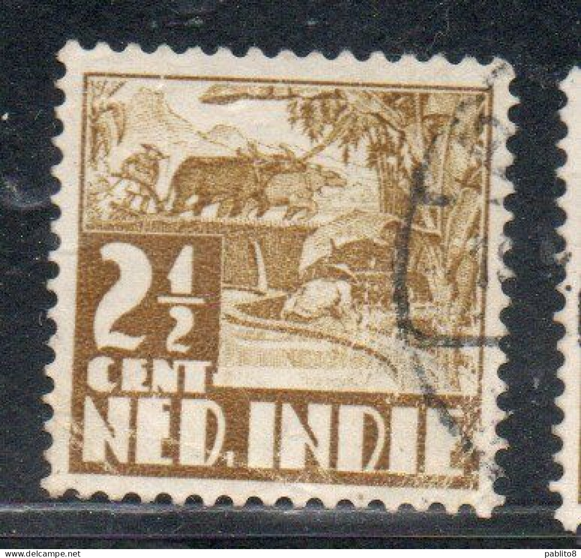DUTCH INDIA INDIE INDE NEDERLANDS HOLLAND OLANDESE OLANDESI INDIES 1933 1937 RICE FIELD SCENE 2 1/2c USED USATO OBLITERE - Nederlands-Indië