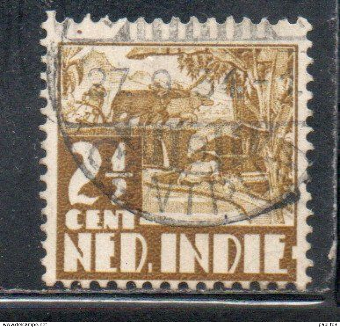 DUTCH INDIA INDIE INDE NEDERLANDS HOLLAND OLANDESE OLANDESI INDIES 1933 1937 RICE FIELD SCENE 2 1/2c USED USATO OBLITERE - Nederlands-Indië