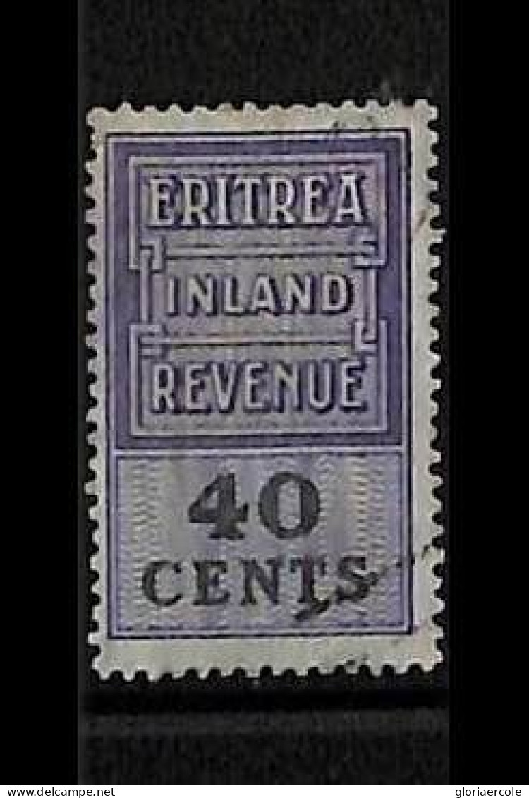 ZA0181f6 - British ERITREA  - STAMPS - FISCAL STAMP  Revenue - USED - Eritrea