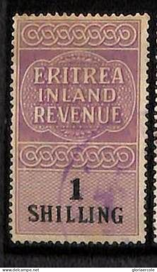 ZA0181g1    - British ERITREA  - STAMPS - FISCAL STAMP  Revenue - USED - Eritrea