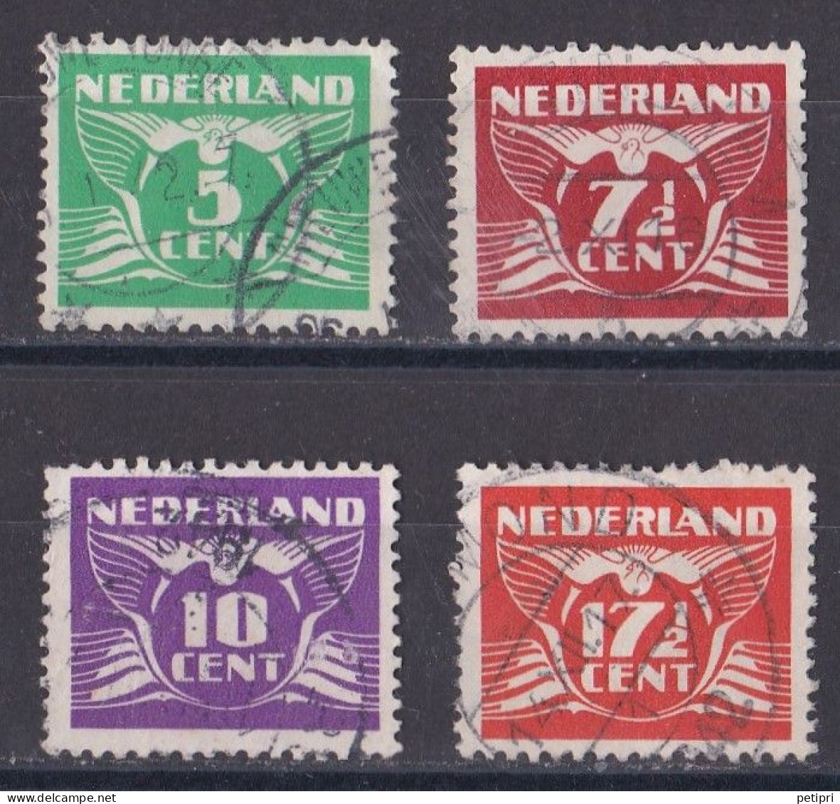 Pays Bas - 1930 - 1948 ( Wilhelmine )   Y&T  N ° 370  371  372  375 Oblitéré - Gebruikt
