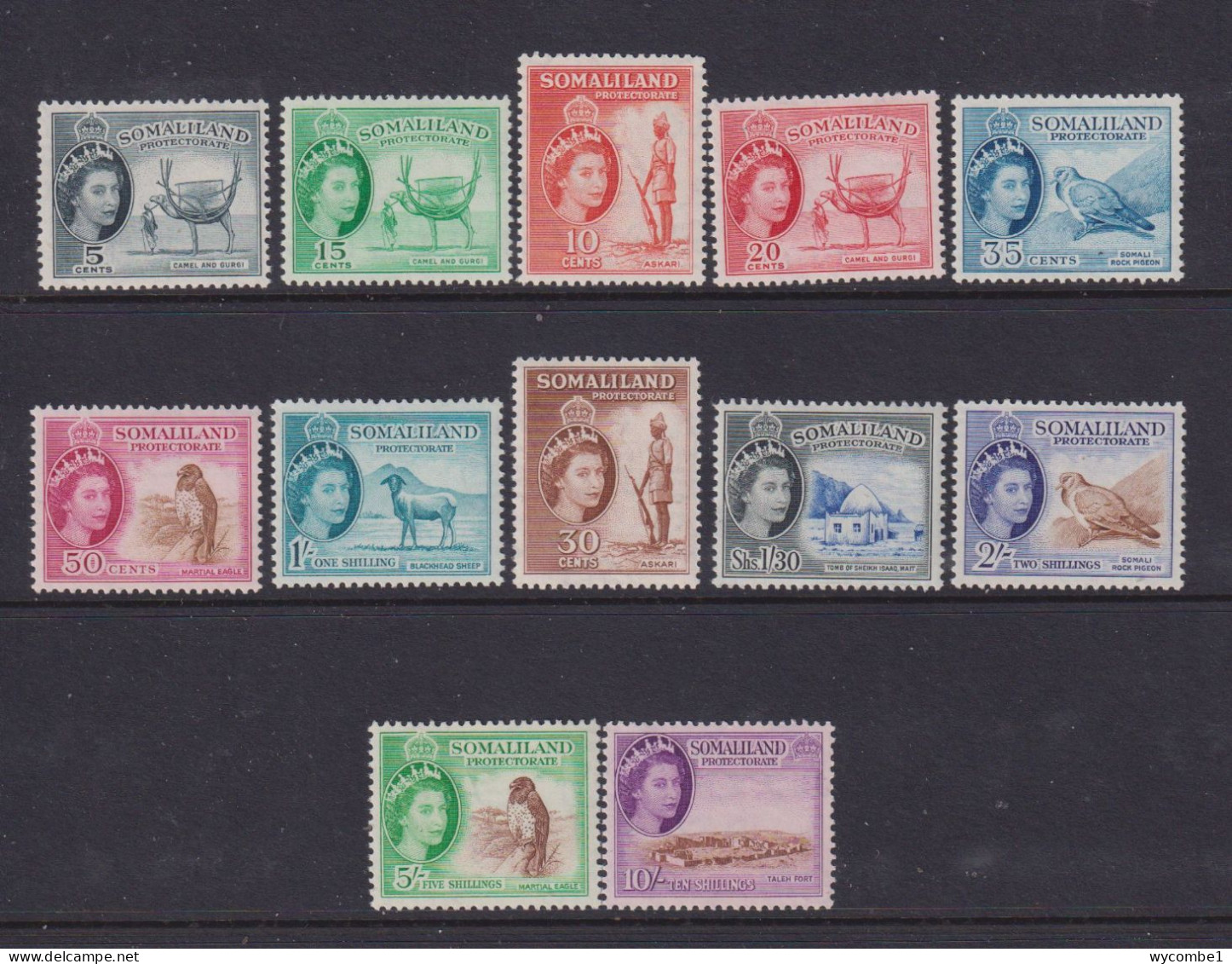 SOMALILAND -  1953 Pictorial Definitives Set  Never Hinged Mint - Somaliland (Protectorate ...-1959)