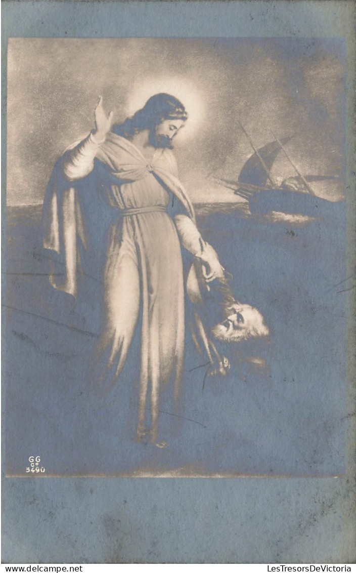 RELIGIONS & CROYANCES - Jésus Marchant Sur La Mer - Carte Postale Ancienne - Jésus