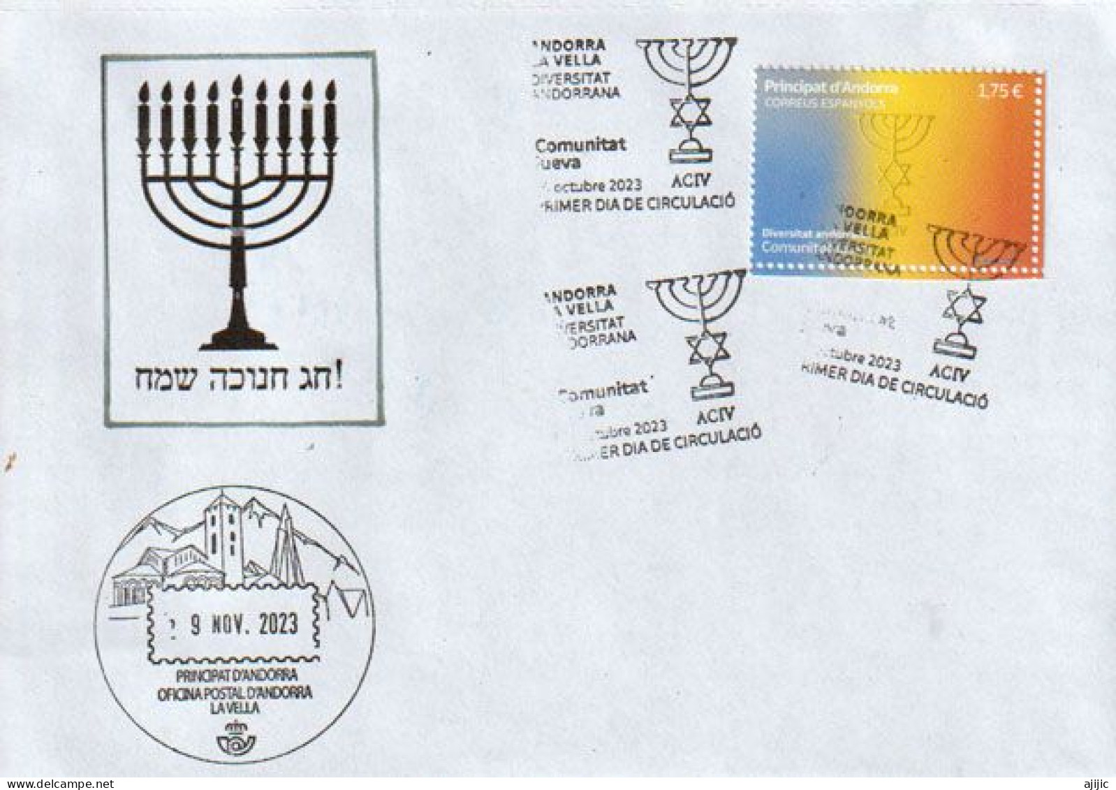 2023. ISRAEL-ANDORRA. Diversidad Andorrana. La Comunidad Judía, FDC /  SPD - Cartas & Documentos