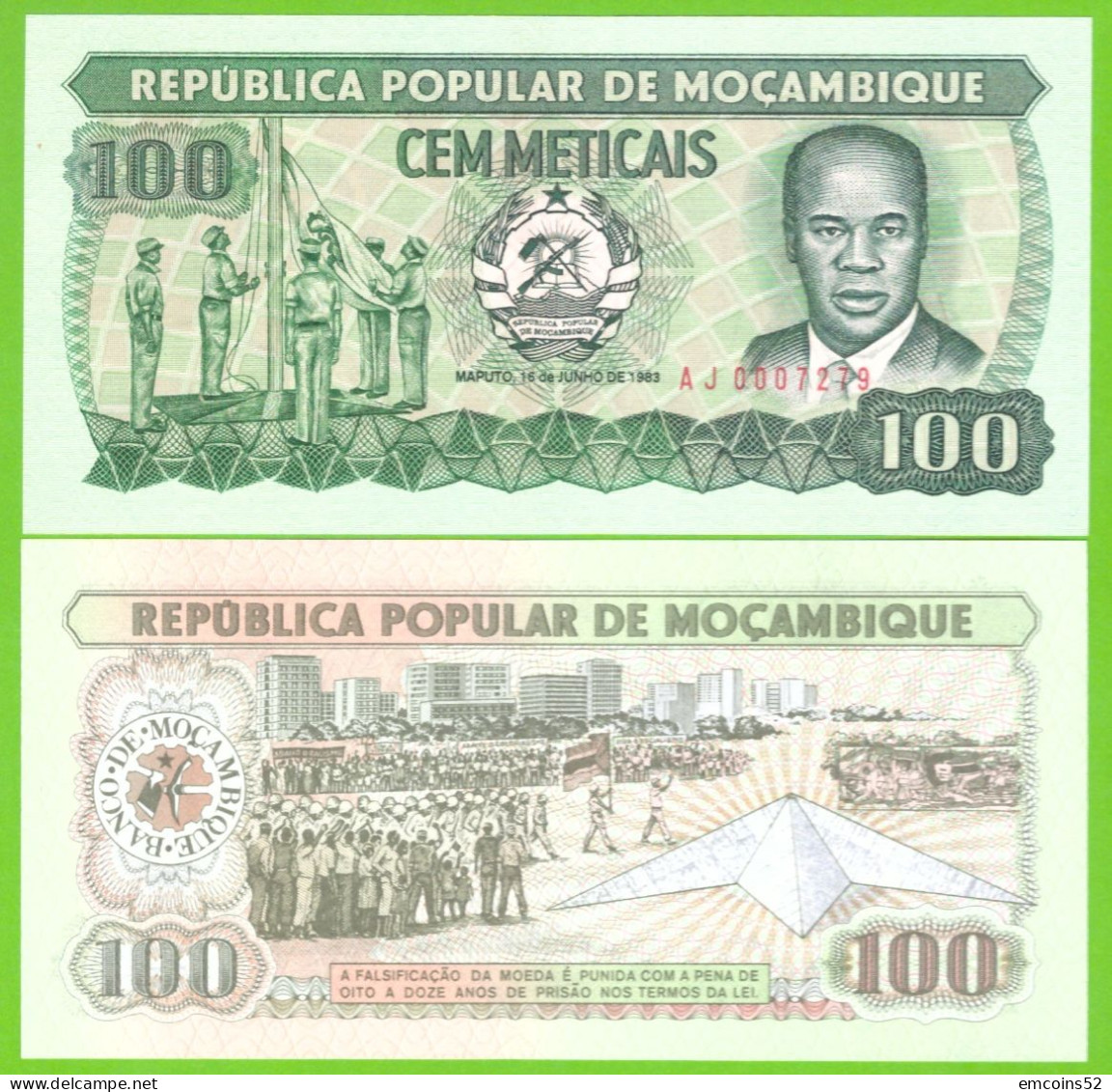 MOZAMBIQUE 100 METICAIS 1983 P-130a(1) UNC - Moçambique