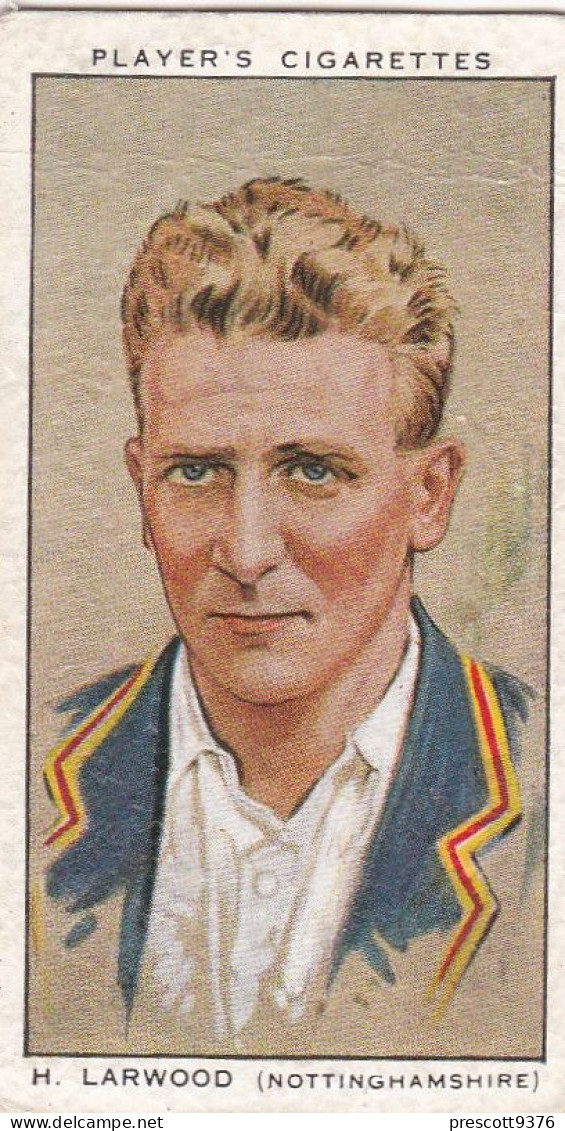 Cricketers 1934  - Players Cigarette Card - 18 Harold Larwood, Nottinghamshire - Player's