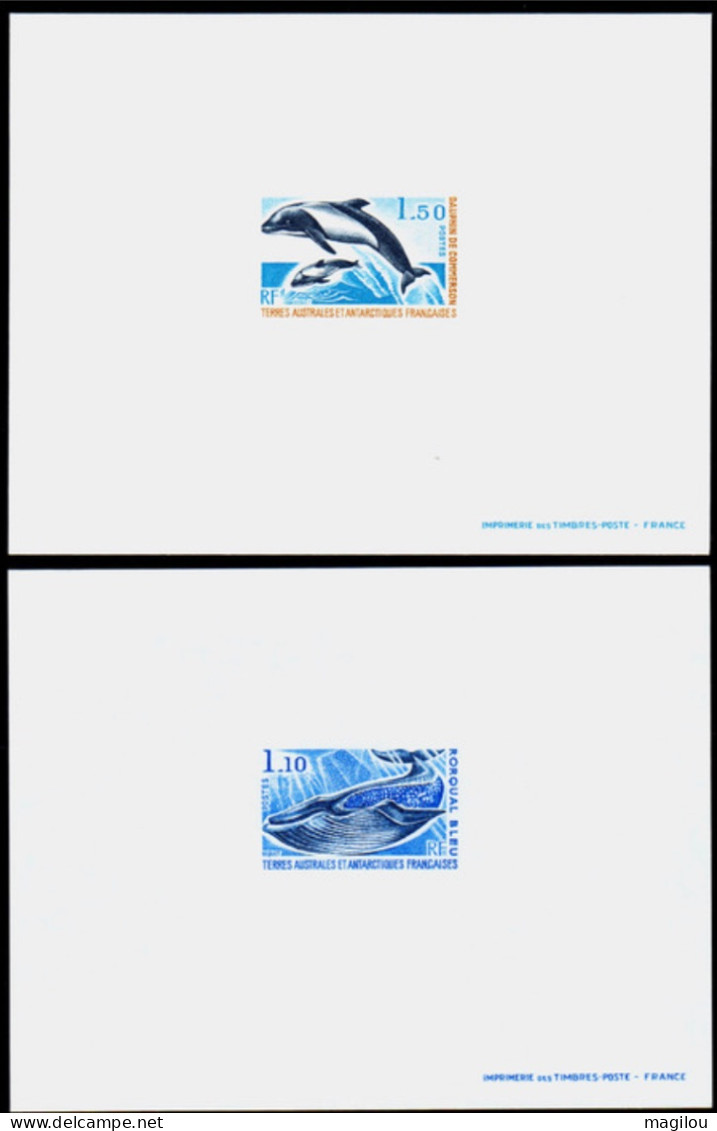 2 Epreuve De Luxe Taaf/fsat Rorqual Dauphin YVT 64/65 - Imperforates, Proofs & Errors