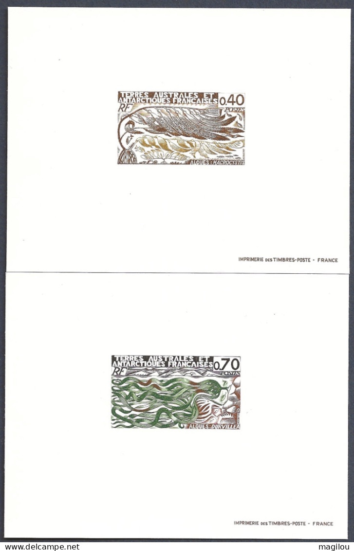 2 Epreuve De Luxe Taaf/fsat Flore Algues YVT 68/69 - Imperforates, Proofs & Errors