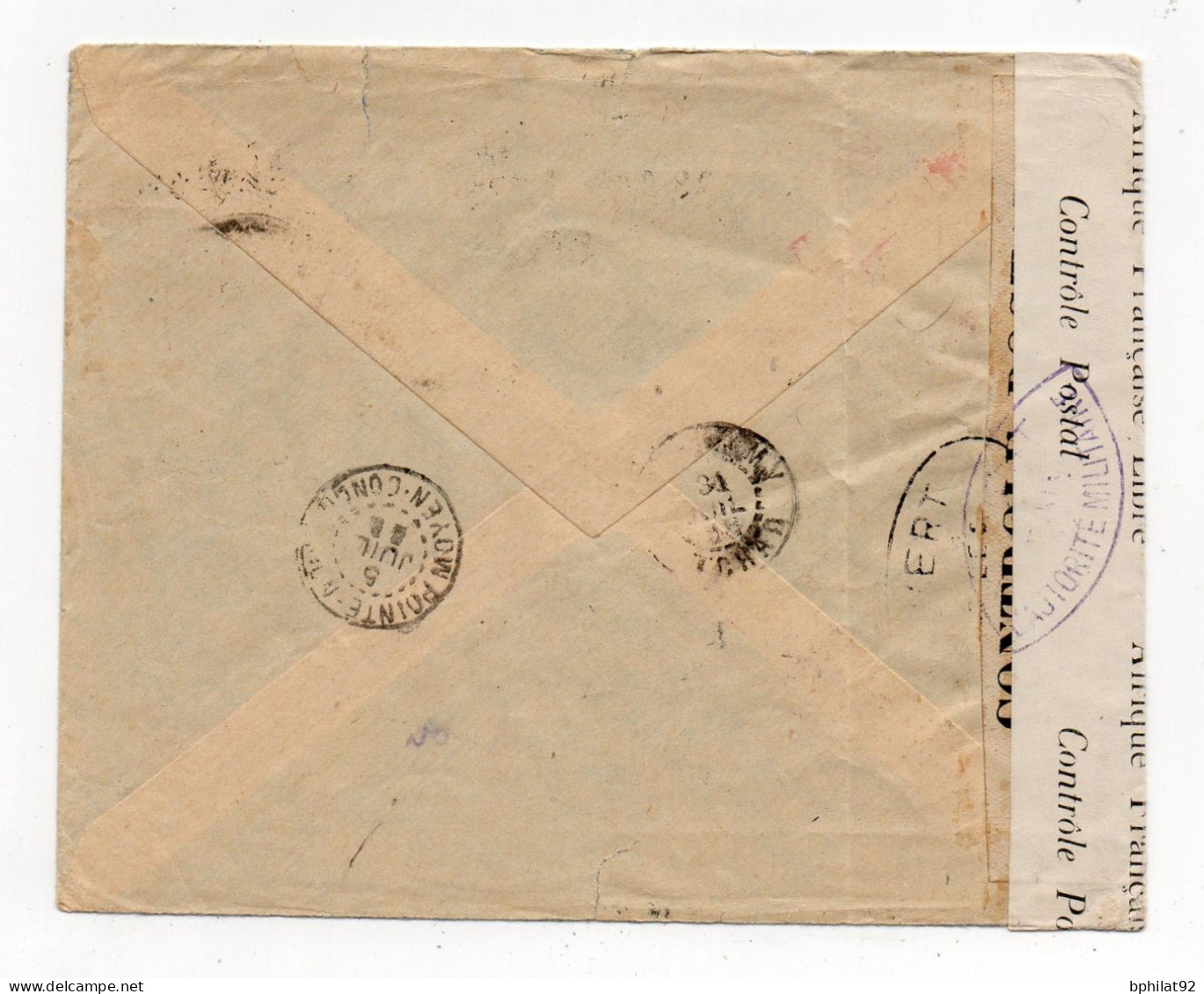 !!! AOF, LETTRE PAR AVION DE BAMAKO - SOUDAN - DE 1943 POUR FORT LAMY AVEC CENSURES - Cartas & Documentos
