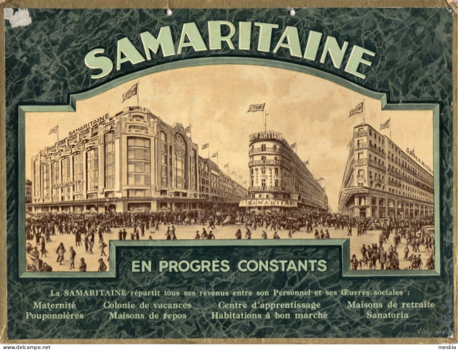 Publicité  Sur Carton Rigide , Recto - Verso - Deux Créateurs , Une Oeuvre - SAMARITAINE - En Progrès Constants - Plaques En Carton