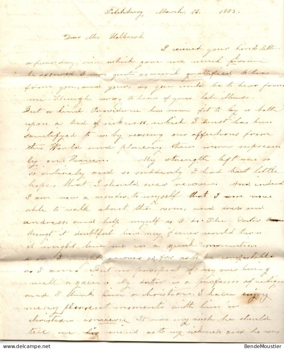 (N100) USA Cover - Circulare Postal Markings " 3 Paid " Fitchburg (Mass) To Boston (Mass) 1853. - …-1845 Préphilatélie