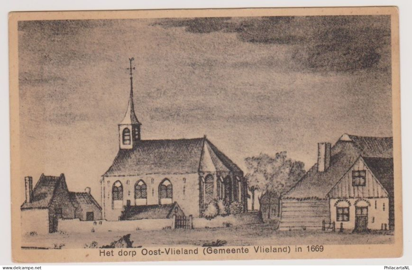 Vlieland - Illustratie Het Dorp Oost-Vlieland In 1669 - Vlieland