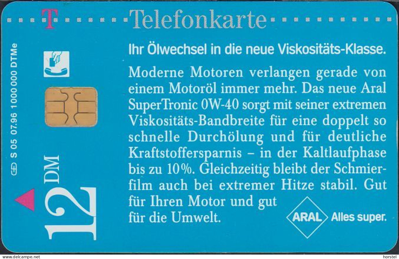 GERMANY S05/96 - ARAL - Oel - Tronic - S-Series: Schalterserie Mit Fremdfirmenreklame