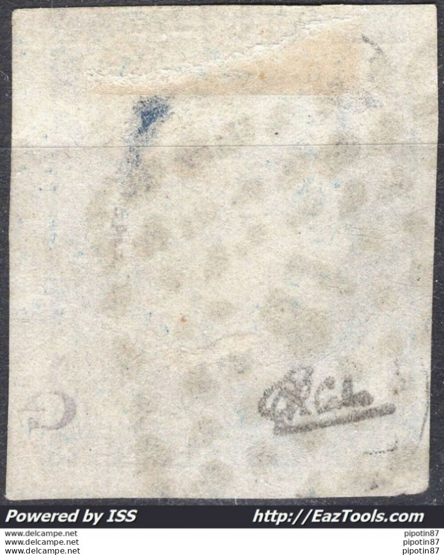 FRANCE EMISSION DE BORDEAUX 20c BLEU N° 44A AVEC CACHET AMBULANT SIGNÉ CALVES A VOIR - 1870 Bordeaux Printing