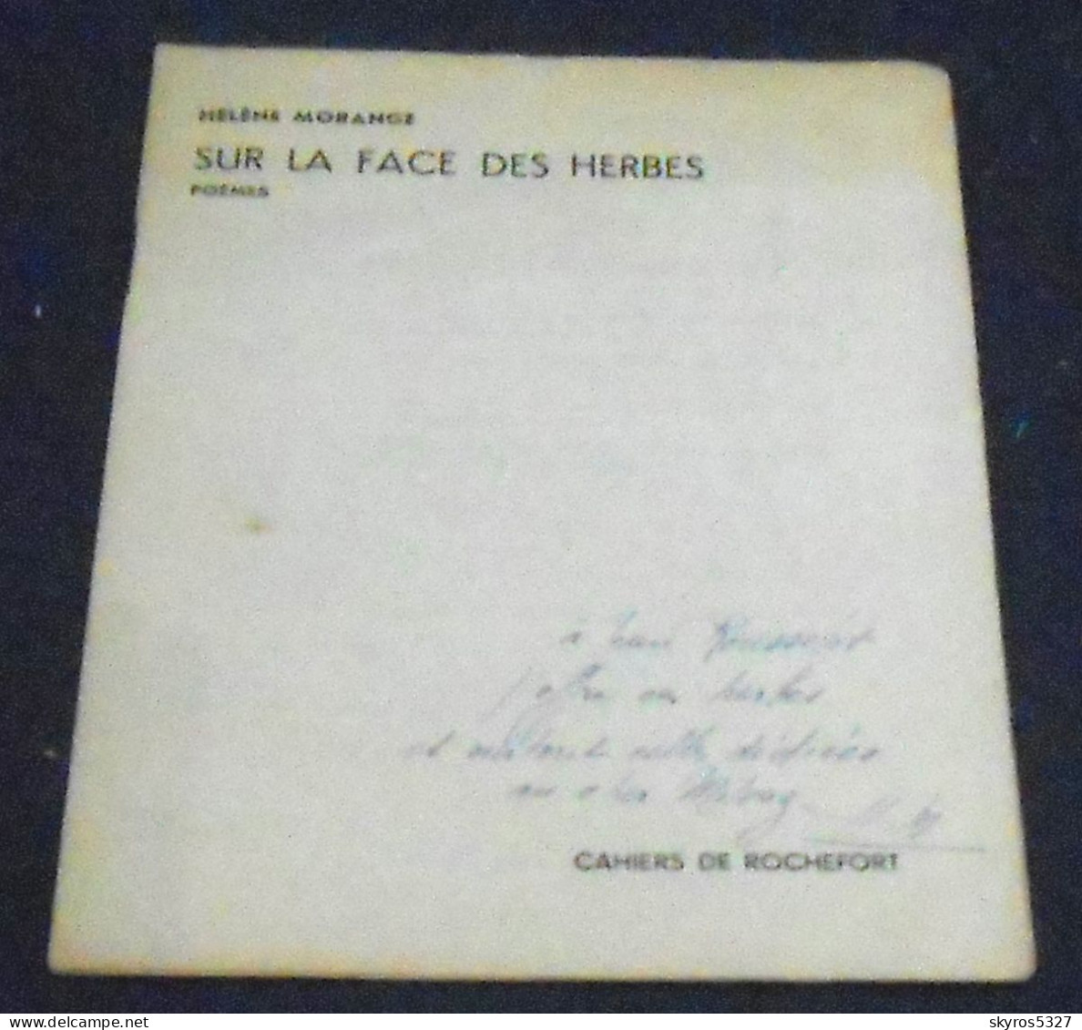 Sur La Face Des Herbes - Franse Schrijvers