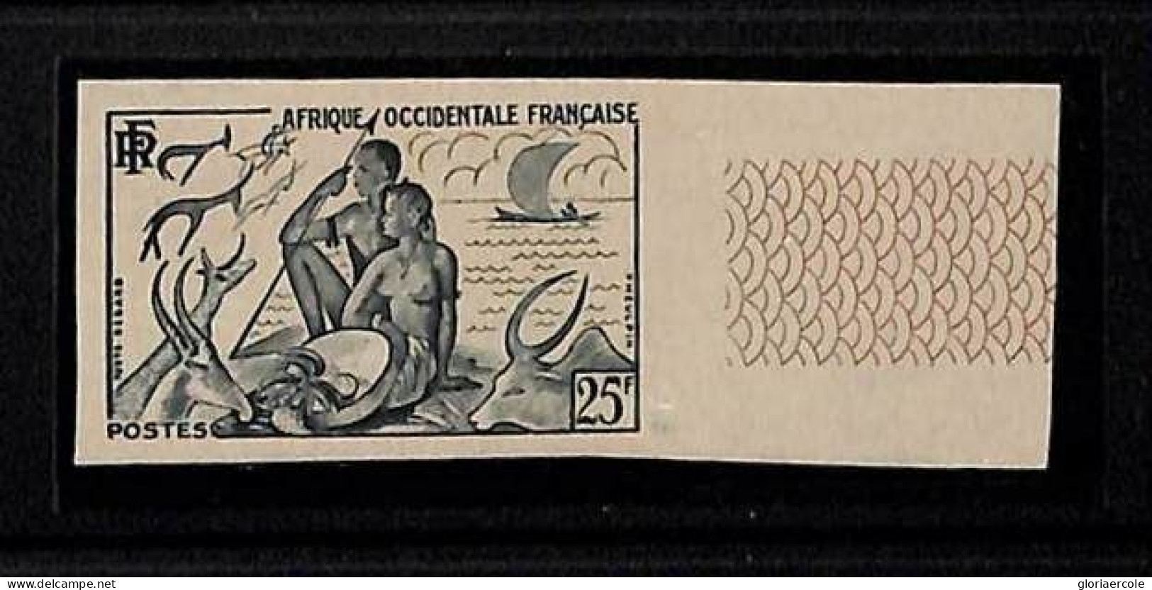 ZA0090c - AFRIQUE OCCIDENTALE Francaise - IMPERF Stamps - ANIMALS Antelope FISH - Vaches