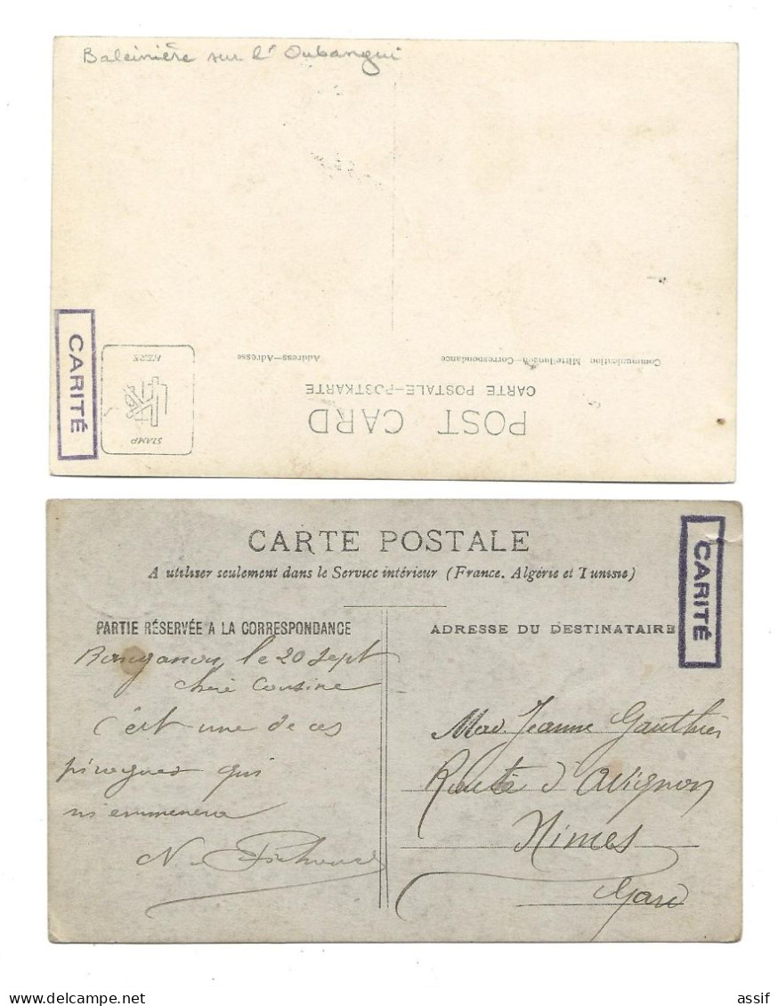 Congo   1914 Carte Photo  ( 2 ) Cachet Poste  Fort Crampel 1914 ( 1 ) Cachet Cercle  Gribingui - Congo Français