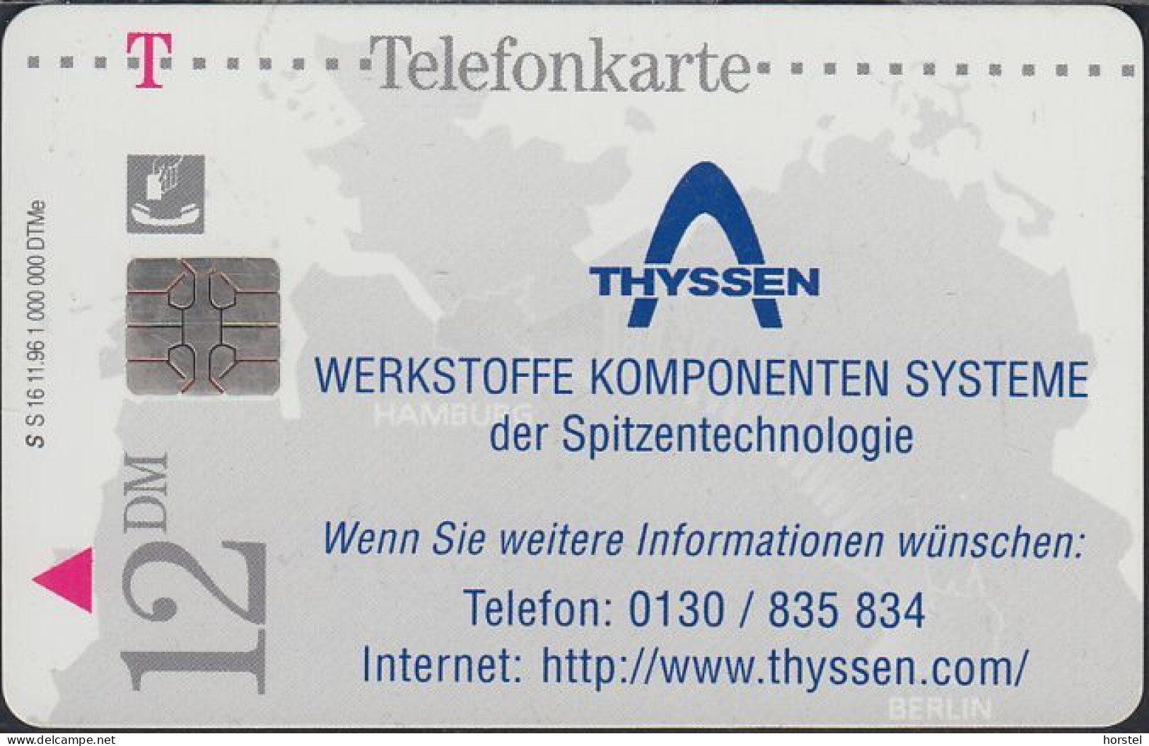 GERMANY S16/96 - Thyssen - Eisenbahn - Transrapid - Train - S-Series : Tills With Third Part Ads