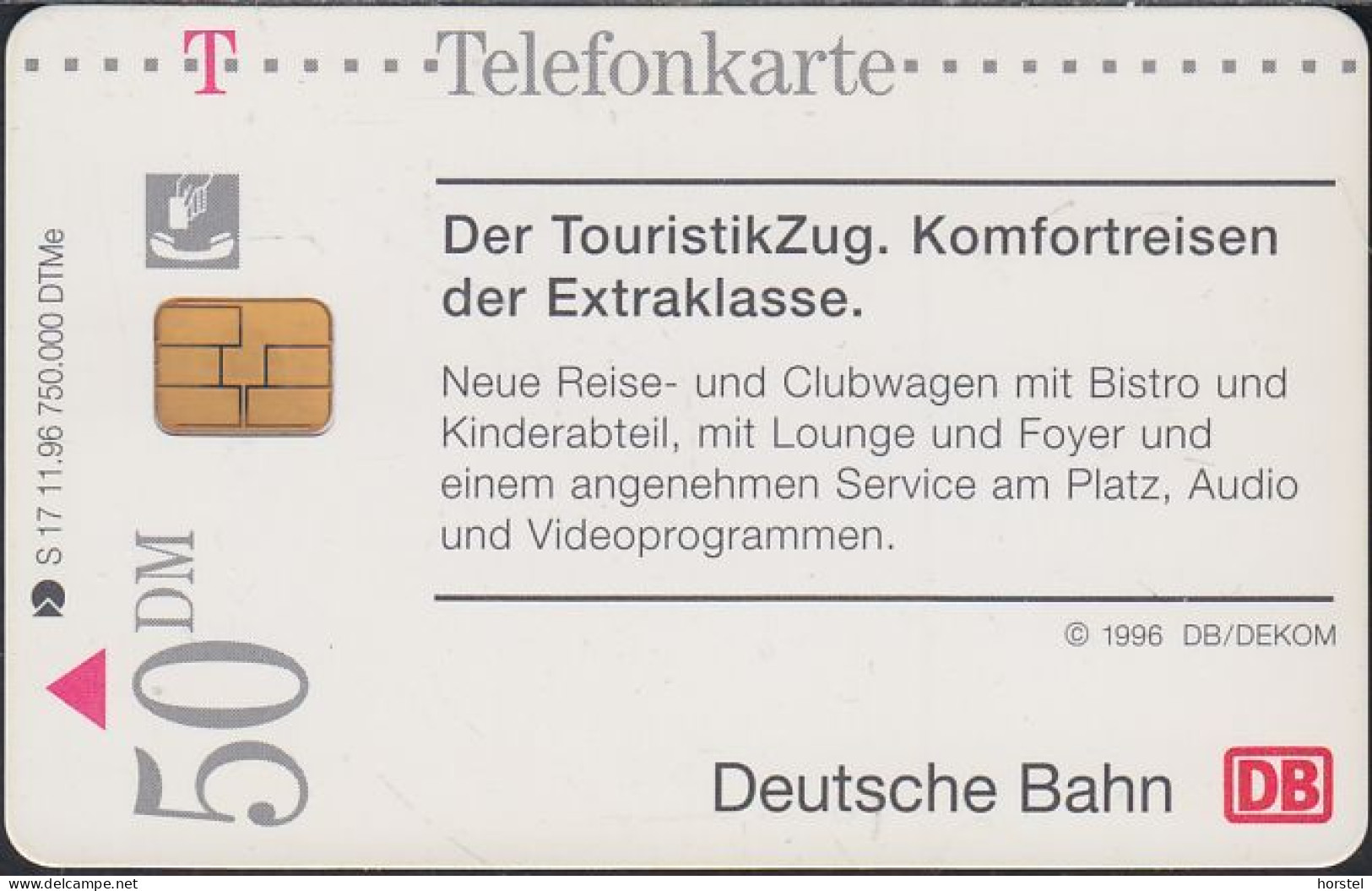 GERMANY S17/96 - DB - Eisenbahn - E- Lok - Touristik Zug - Train - 50DM - S-Series : Tills With Third Part Ads