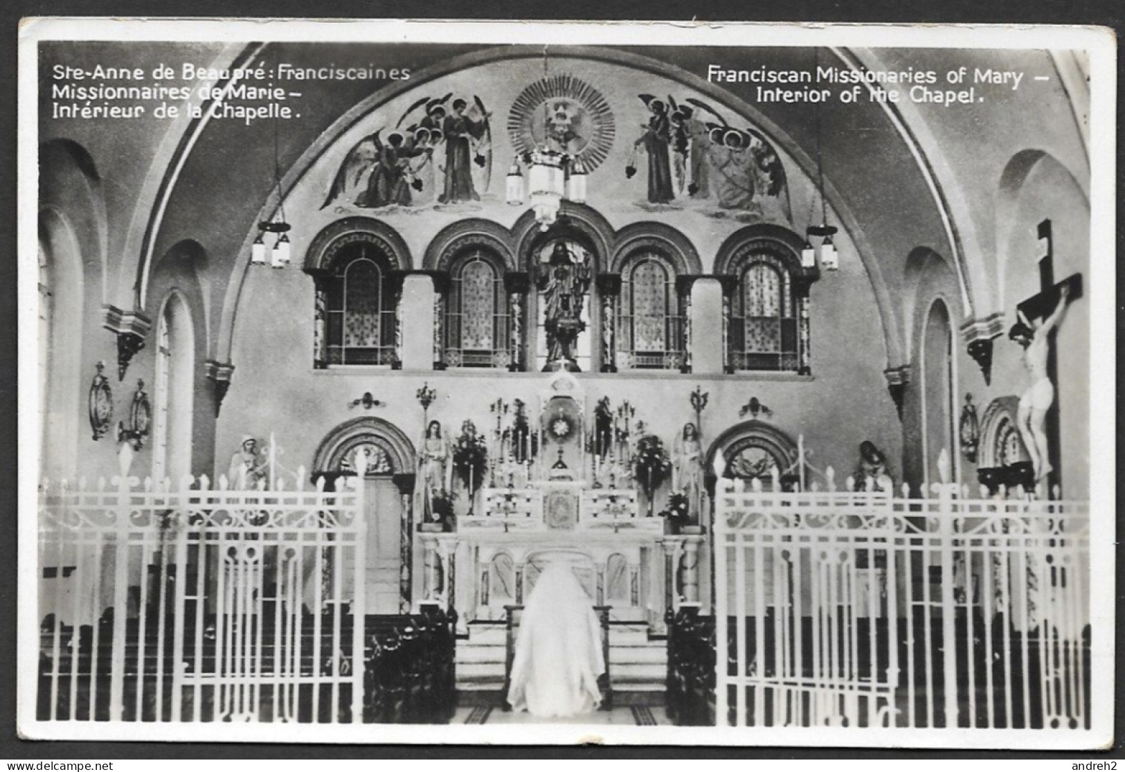 Ste. Anne De Beaupré  Québec - Franciscaines Missionnaires De Marie - Intérieur De La Chapelle - Oblitérée 1934 - Ste. Anne De Beaupré