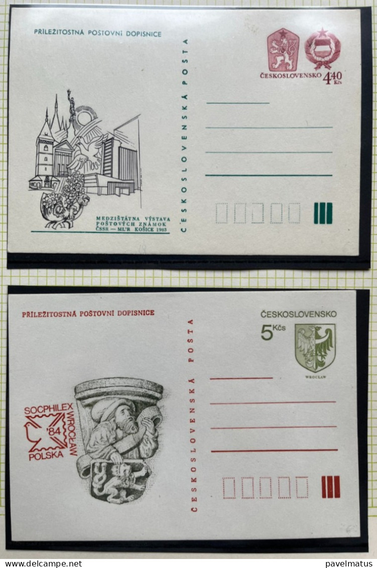 Czechoslovakia 1974 -1986 Unused Commemorative Stationery Postal Cards  (28 pieces)