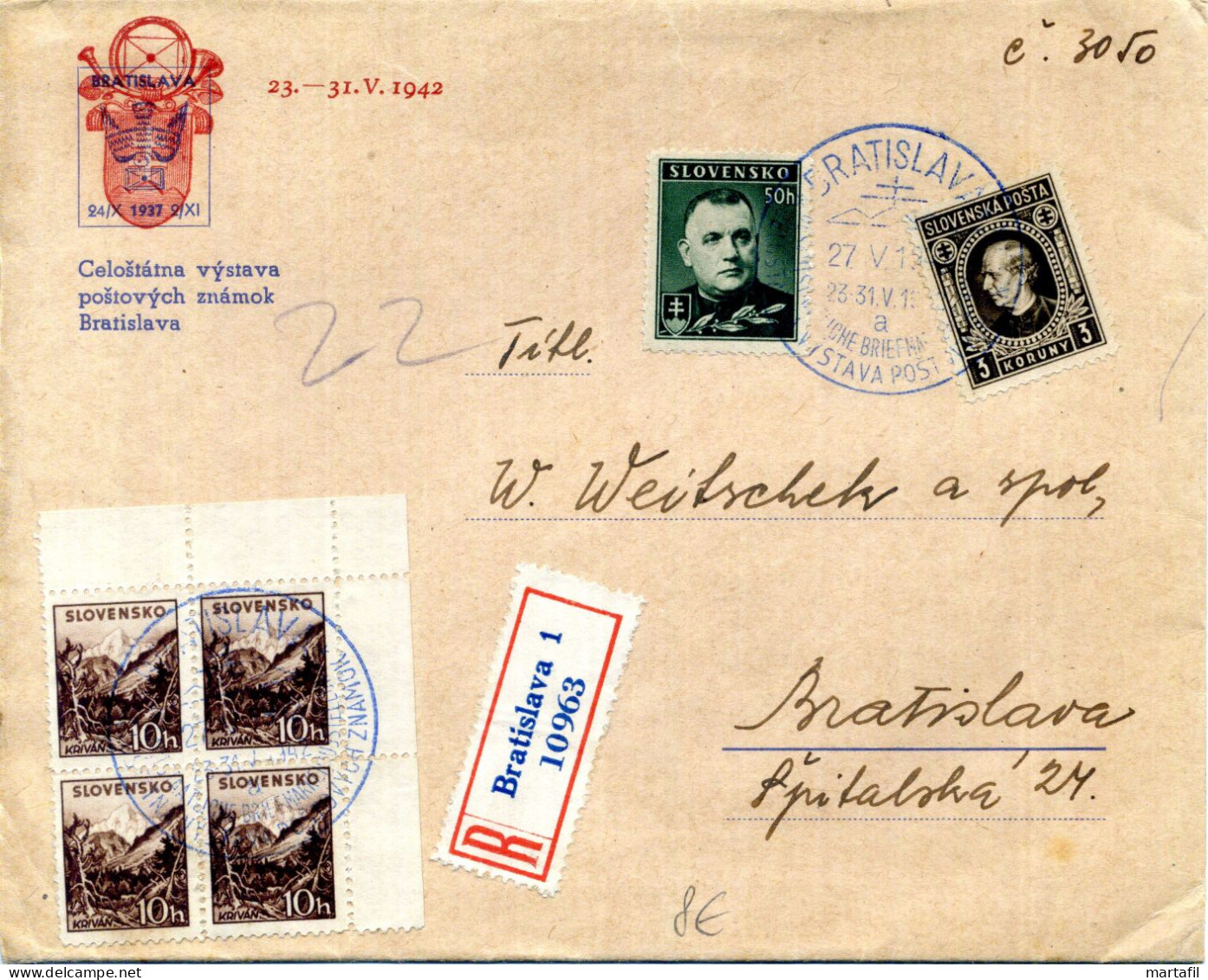SLOVACCHIA, Slovensko, Storia Postale & Annulli - 1942 - Briefe U. Dokumente