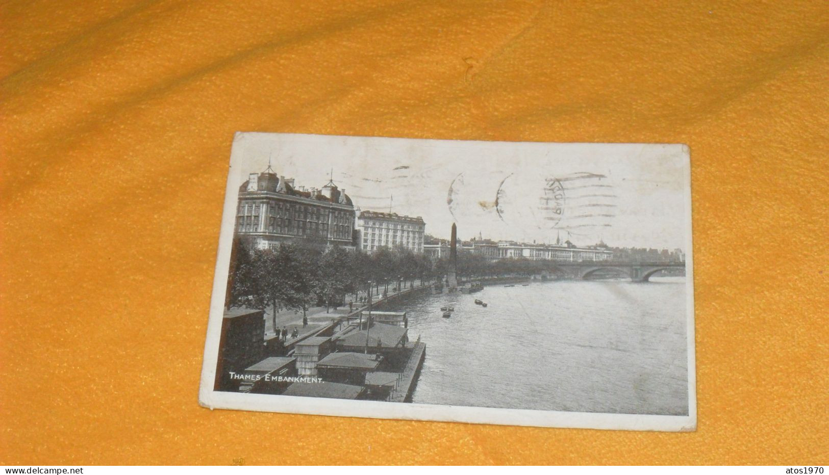 CARTE POSTALE ANCIENNE CIRCULE DE 1921.../ THAMES EMBANKMENT.....CACHETS + TIMBRES X3 - River Thames