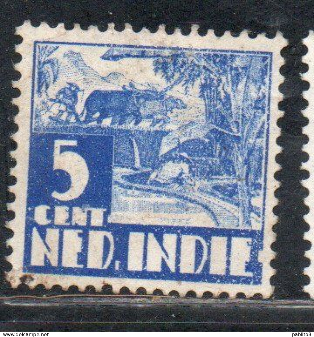 DUTCH INDIA INDIE INDE NEDERLANDS HOLLAND OLANDESE OLANDESI INDIES 1933 1937 1934 RICE FIELD SCENE 5c USED USATO - Nederlands-Indië