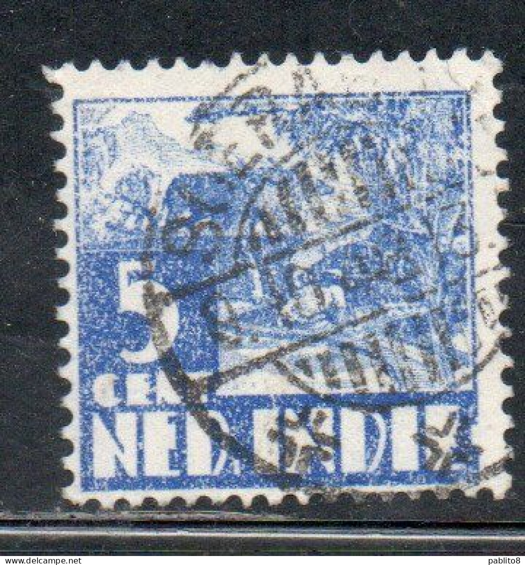 DUTCH INDIA INDIE INDE NEDERLANDS HOLLAND OLANDESE OLANDESI INDIES 1933 1937 1934 RICE FIELD SCENE 5c USED USATO - Nederlands-Indië