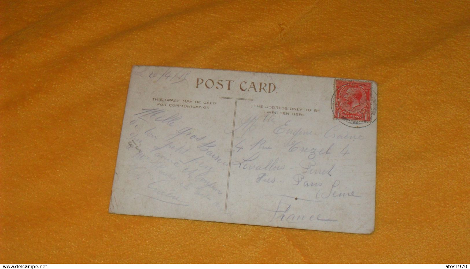 CARTE POSTALE ANCIENNE CIRCULE DE 1915...../ H.M.S. VICTORY.- PORTSMOUTH....CACHET + TIMBRE - Portsmouth