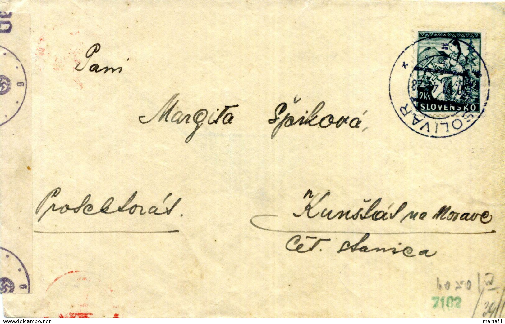 SLOVACCHIA, Slovensko, Storia Postale & Annulli - 1941 - Briefe U. Dokumente