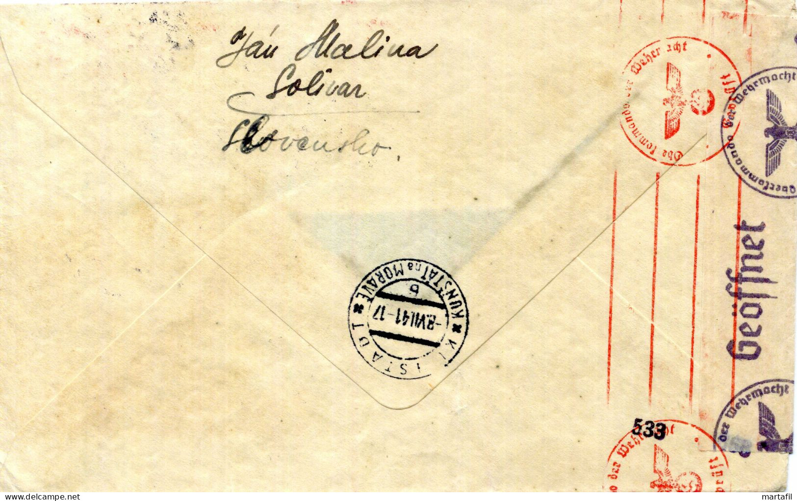 SLOVACCHIA, Slovensko, Storia Postale & Annulli - 1941 - Cartas & Documentos