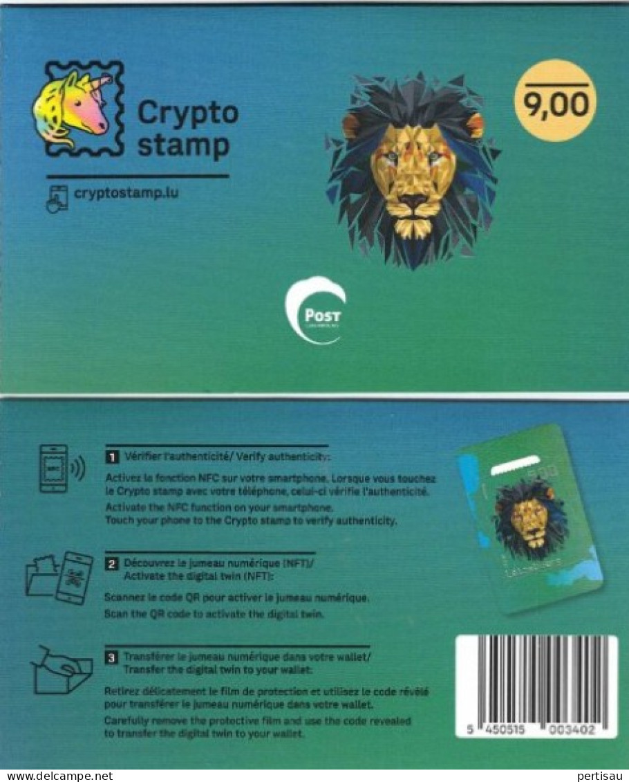 Cryptostamp Lion Bleu-blauw- 2023 - Unused Stamps