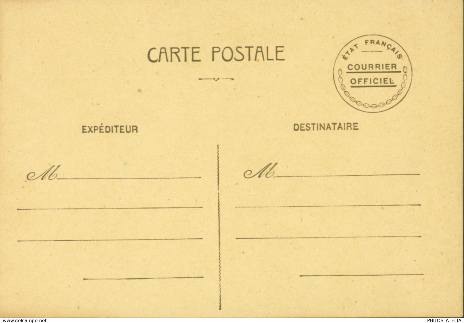 Guerre 40 CP Courrier Officiel Etat Français Vendue 1,20 Aux Administrations Storch D1p329 Cote 40 € - Guerra De 1939-45