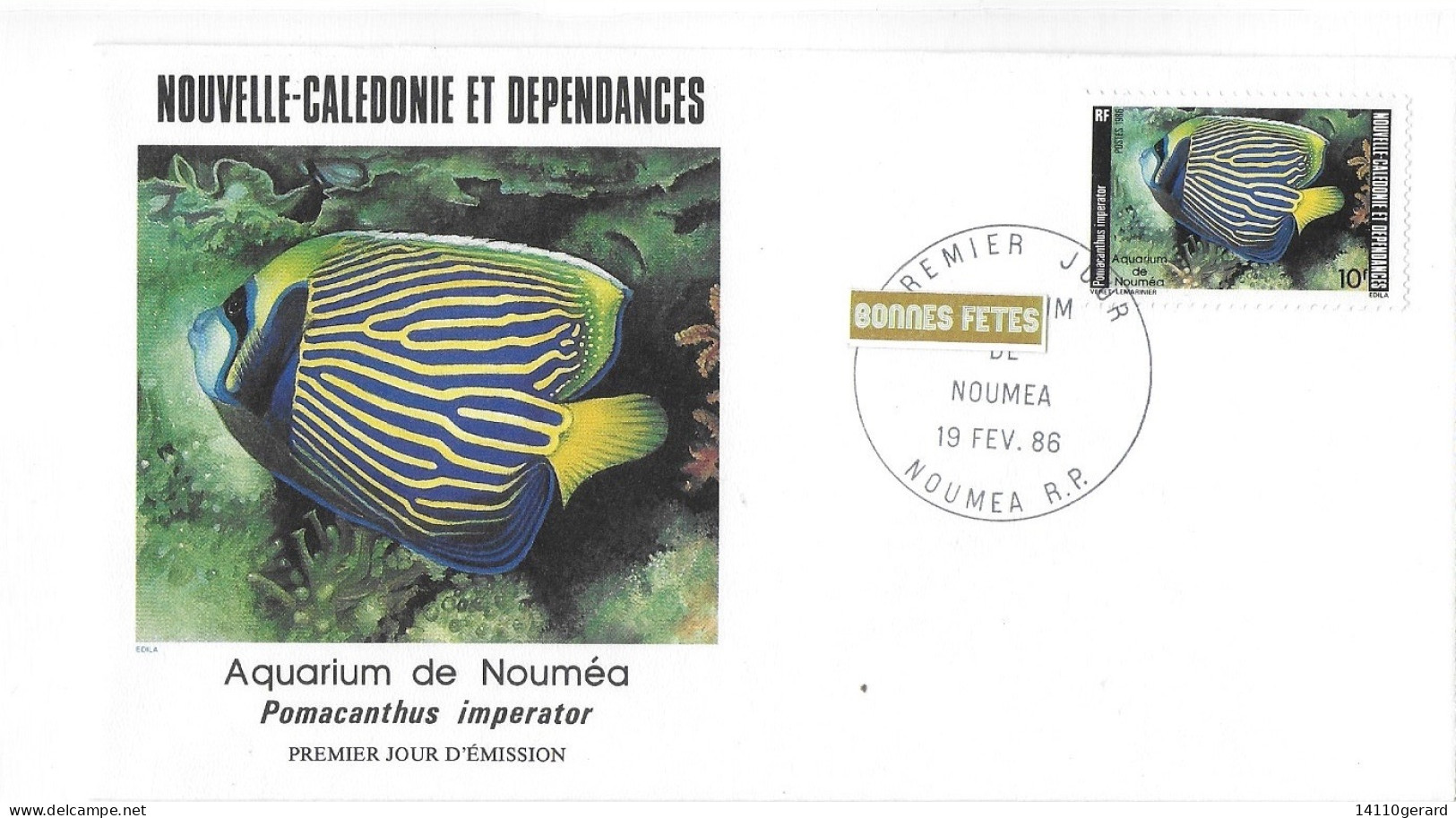 NOUVELLE -CALÉDONIE ET DÉPENDANCES  AQUARIUM DE NOUMÉA 19 Fev 1986. - Lettres & Documents