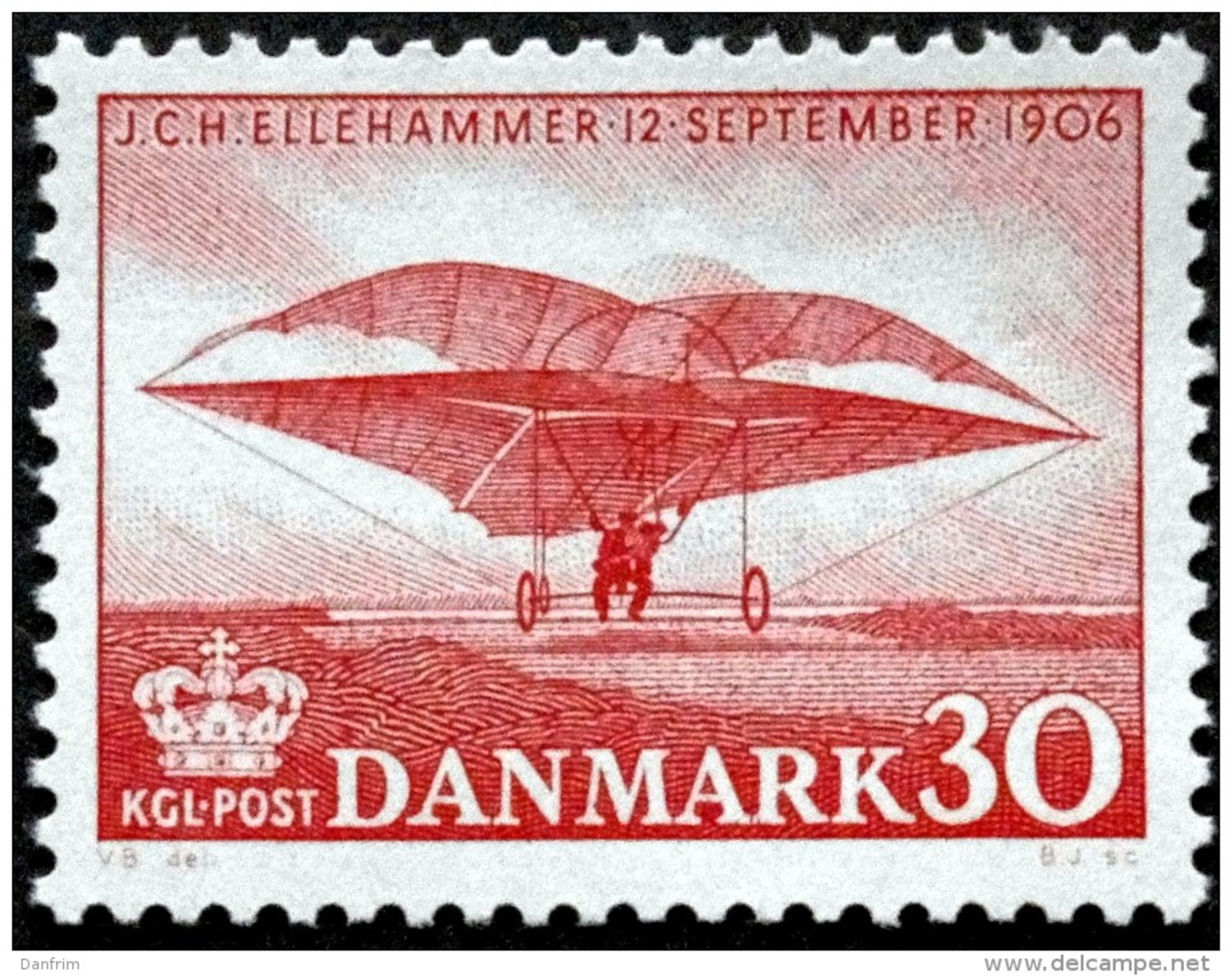 Denmark 1956   Ellehammers First Flight  Minr.363 MNH (** ) ( Lot  F 2393 ) - Unused Stamps