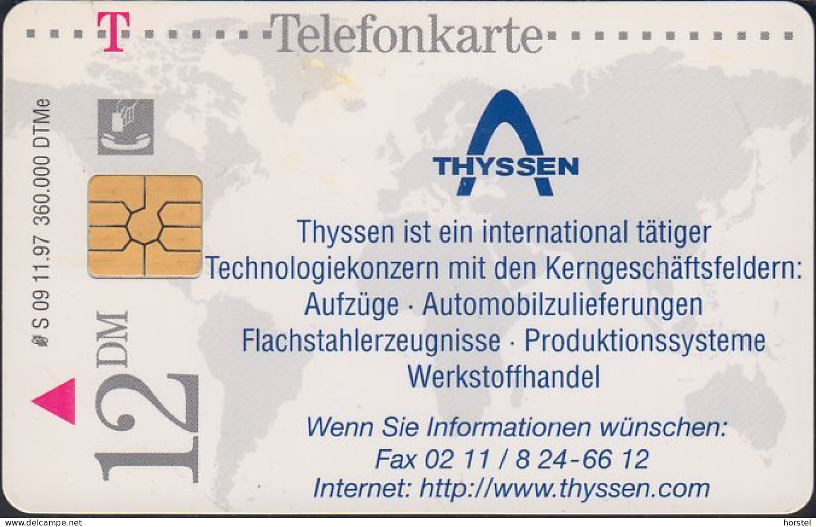 GERMANY S09/97 - Thyssen - Industrie - S-Series : Guichets Publicité De Tiers