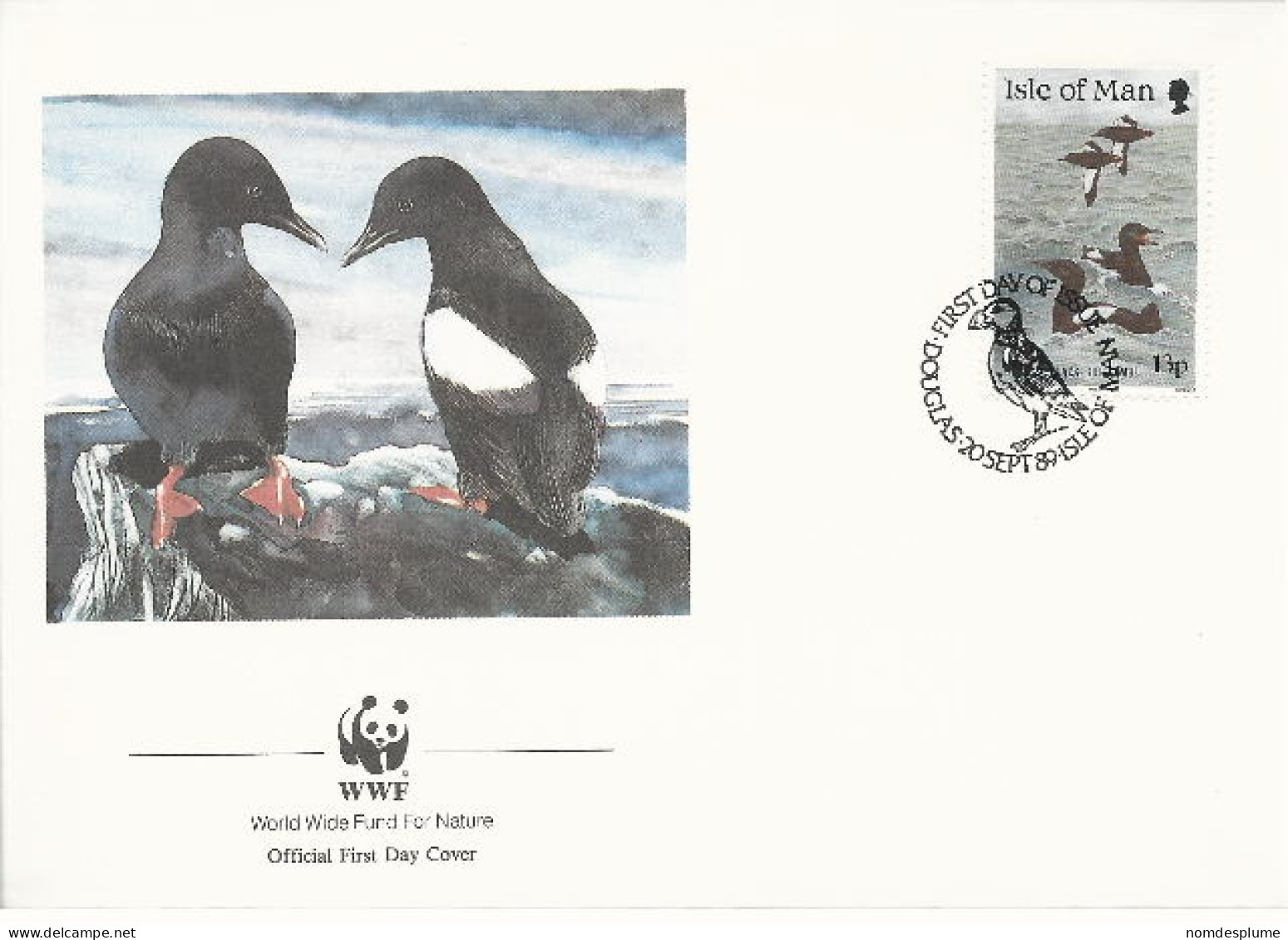 26008 ) GB UK Isle Of Man WWF 1989 Bird  - Storia Postale