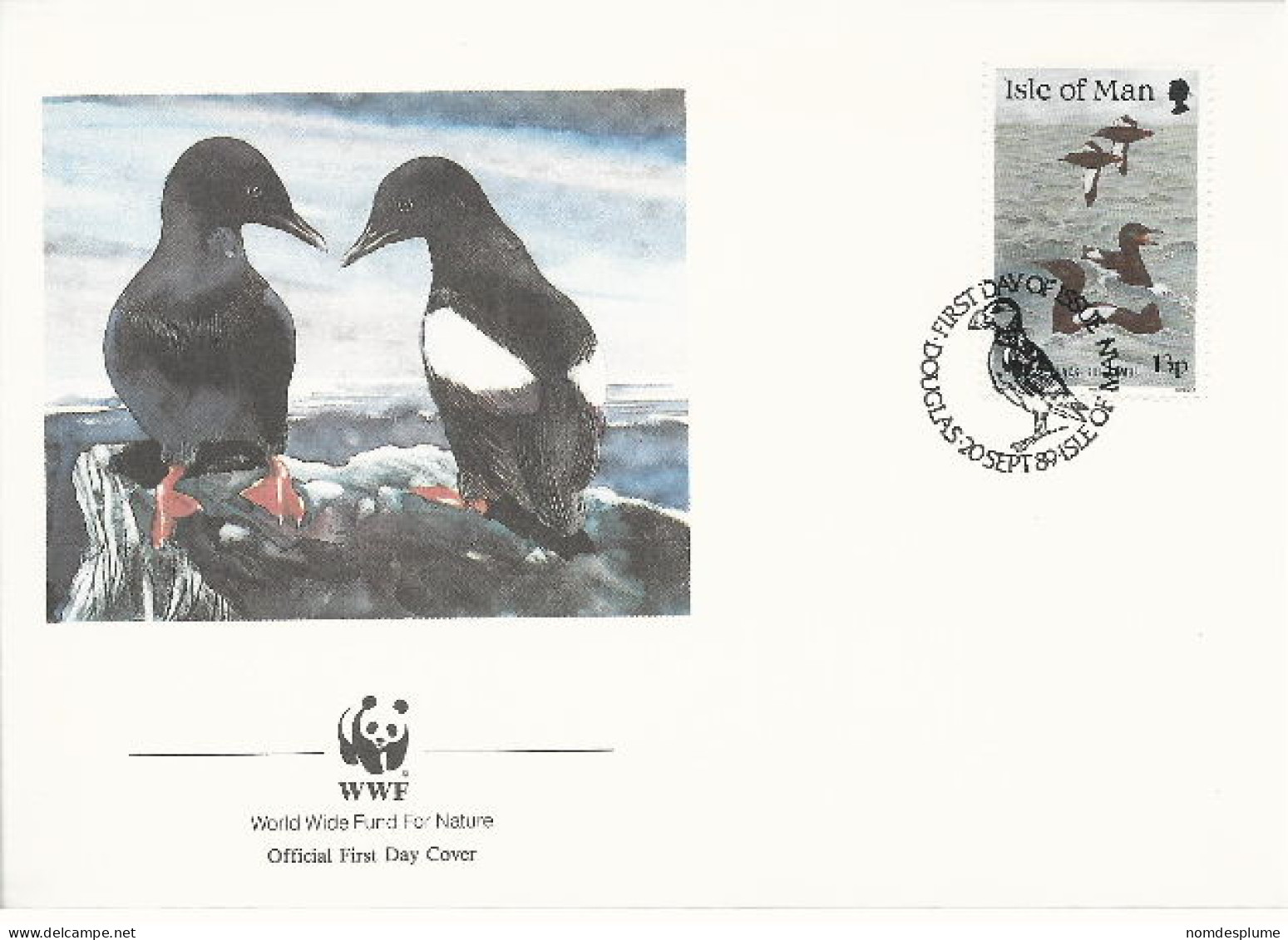 26008 ) GB UK Isle Of Man WWF 1989 Bird  - Lettres & Documents