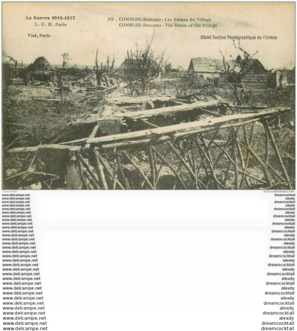 80 COMBLES. Les Ruines Du Village 1917. Guerre 1914-18 - Combles