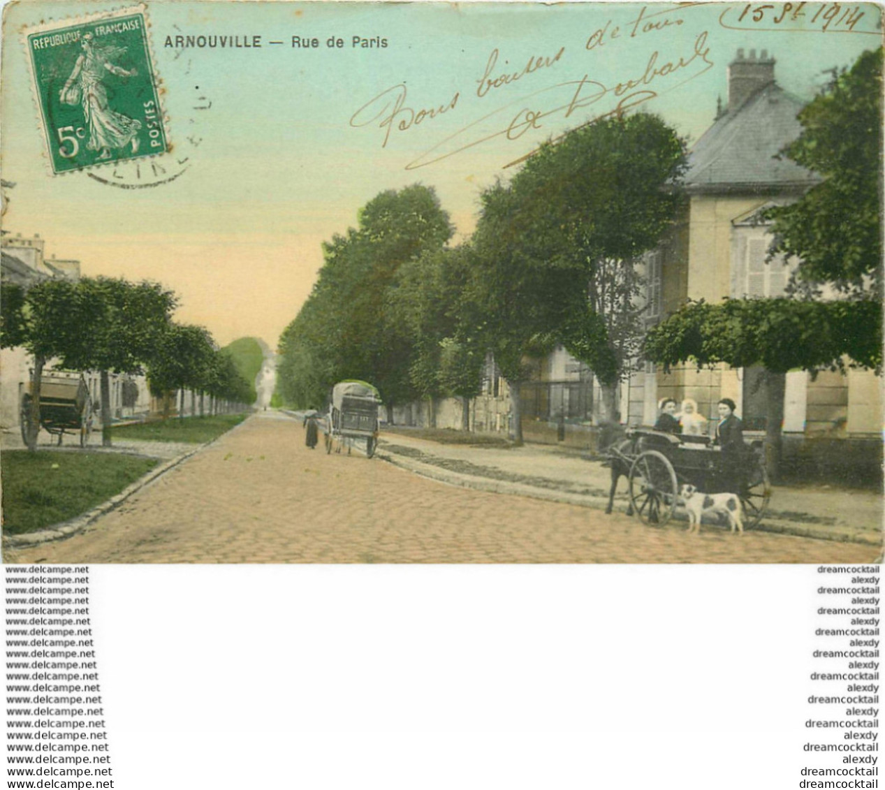 95 ARNOUVILLE-LES-GONESSE GONESSES. Attelages Rue De Paris 1914 - Arnouville Les Gonesses