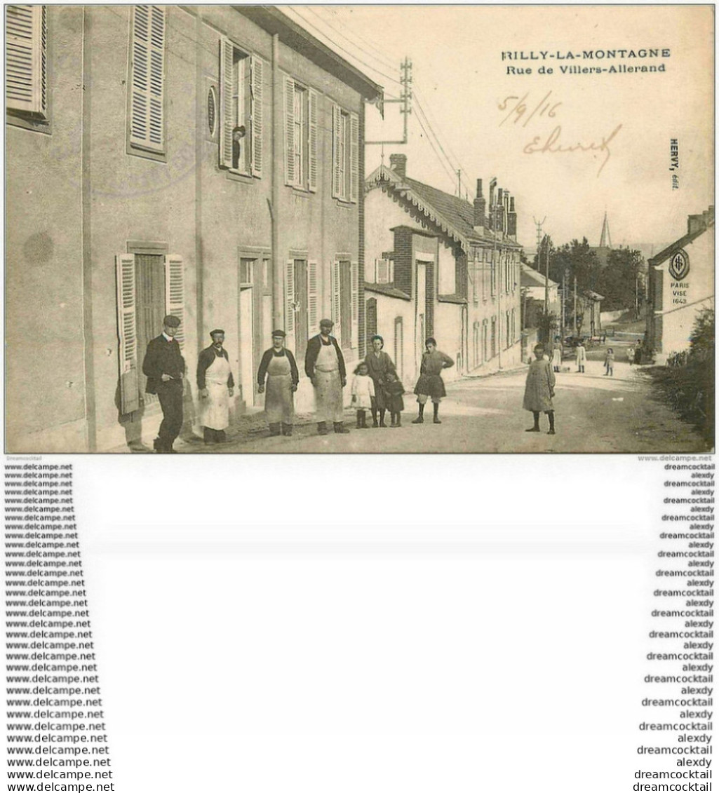 51 RILLY LA MONTAGNE. Bouchers Rue De Villers Allerand 1916 - Rilly-la-Montagne