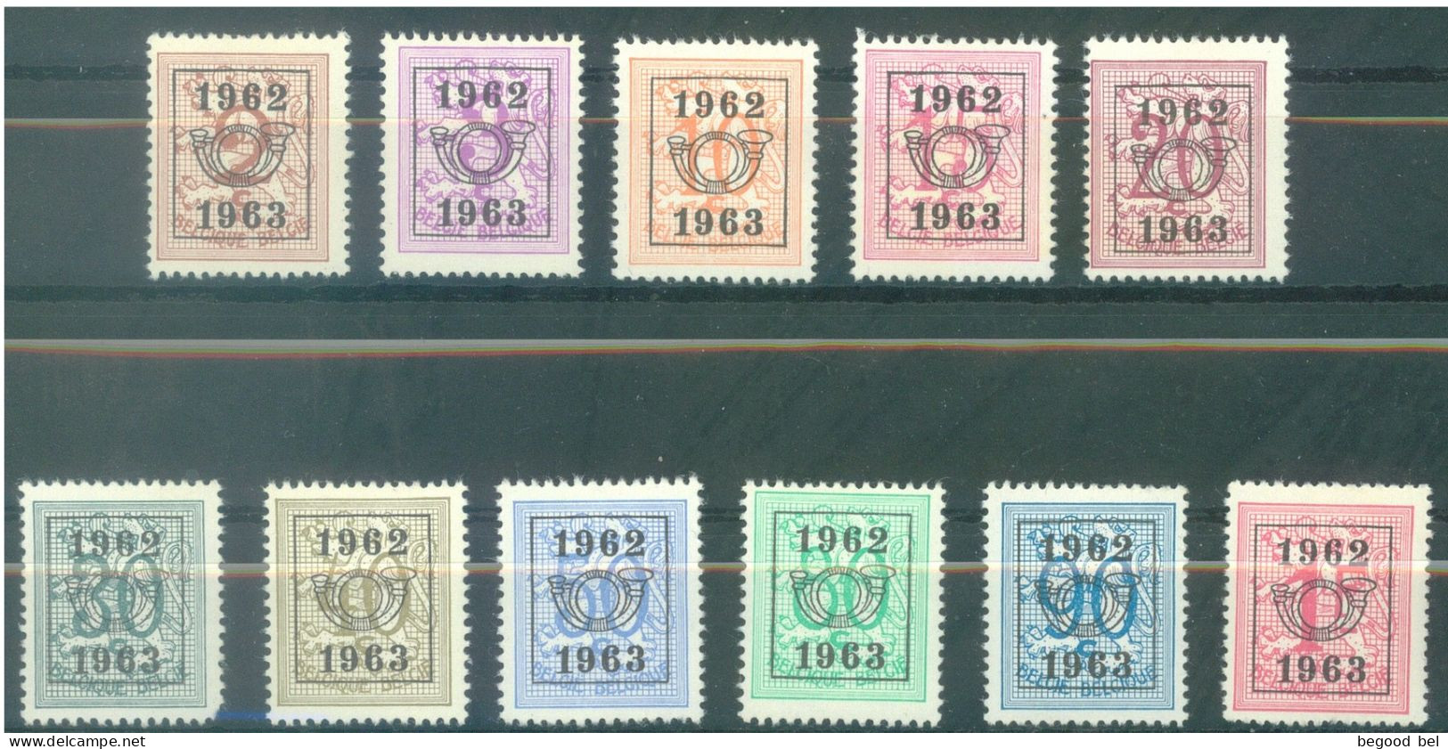BELGIUM - 1962-1963 - MNH/** - LION HERALDIQUE -  COB PRE725-735 - Lot 25940 - 30c IS GRATIS - Typografisch 1951-80 (Cijfer Op Leeuw)