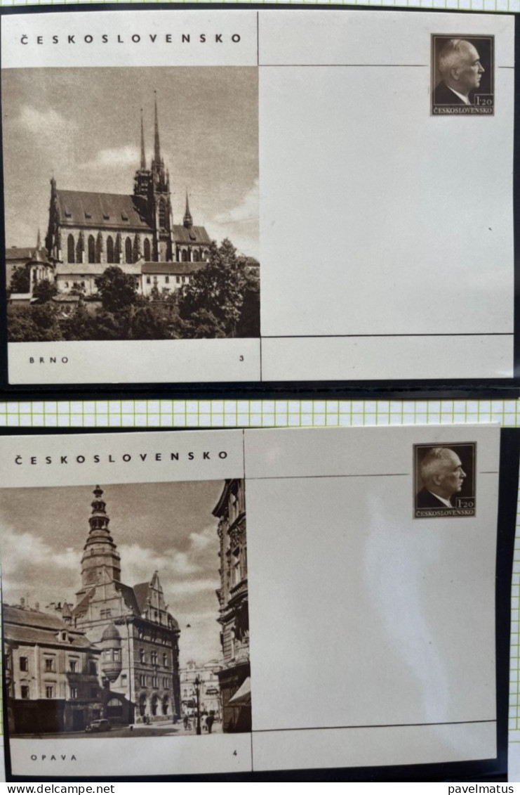 Czechoslovakia 1947 Complete Unused Picture Postal Card Set  (16 Pieces) - Cartes Postales