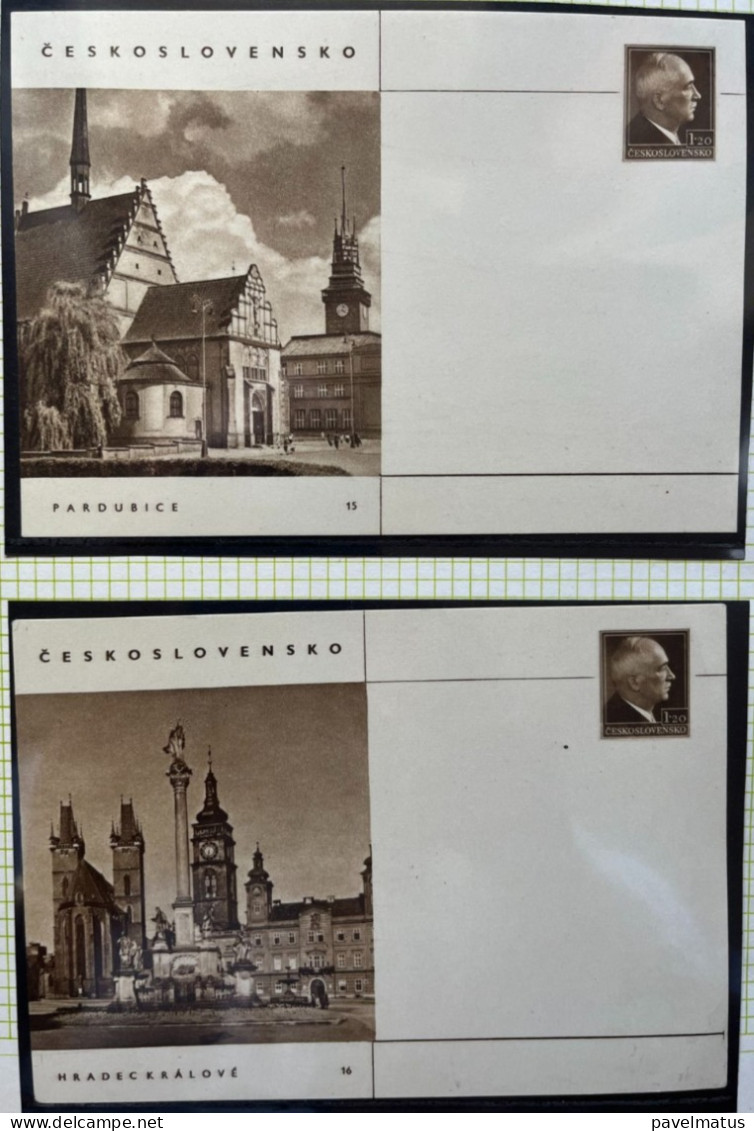 Czechoslovakia 1947 Complete Unused Picture Postal Card Set  (16 pieces)