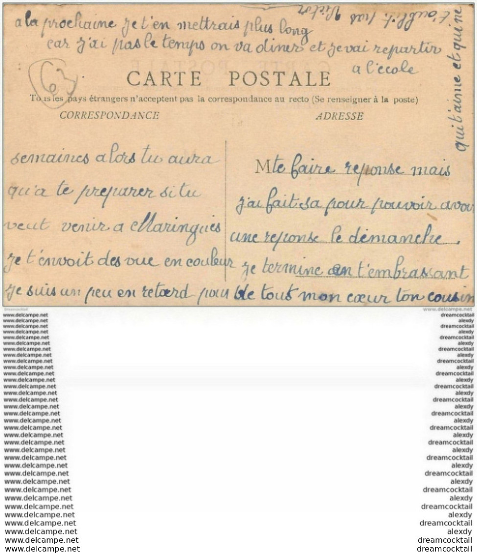 WW 63 MARINGUES. Superbe Carte Toilée En Couleur. Grande Rue Et Poste 1917 - Maringues