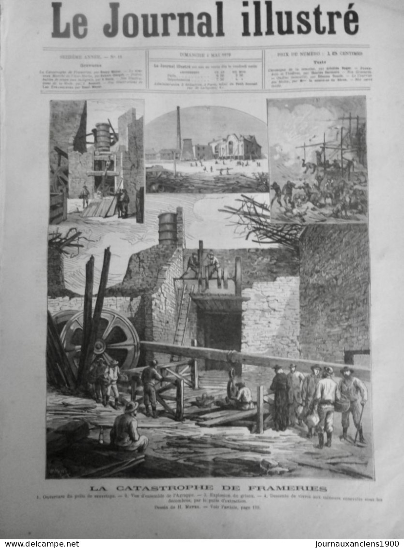 1879 MINE MINEUR PUIT EXTRACTION CATASTROPHE FRAMERIE EXPLOSION GRISOU 1 JOURNAL ANCIEN - Documents Historiques