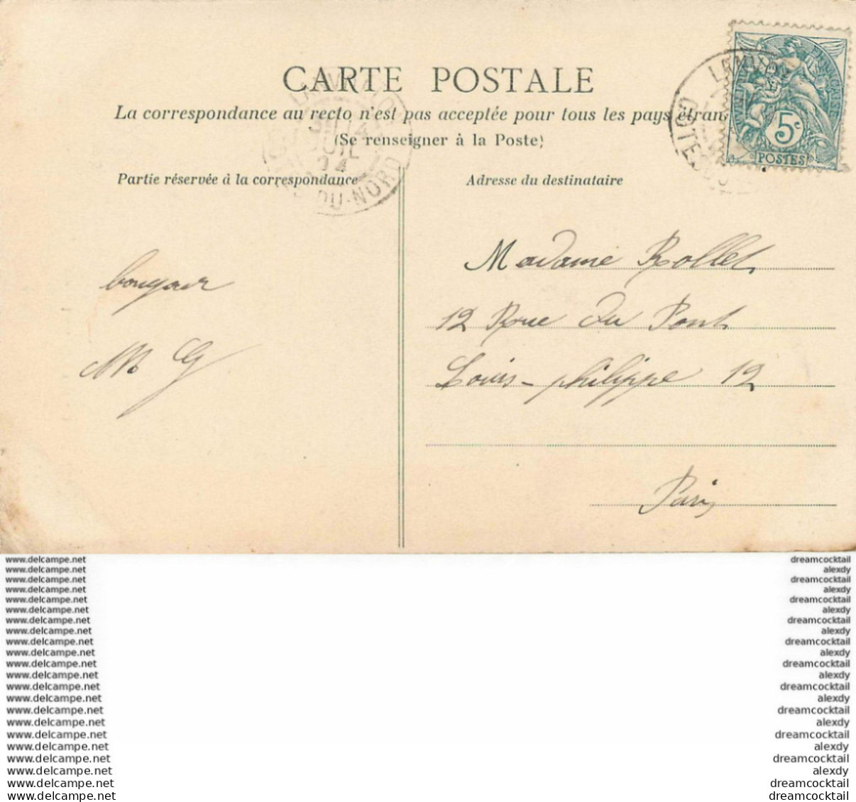 HR 22 LANVOLLON. Hôtel Keratry 1904 (très Très Petite Contradiction Coin Droit)... - Lanvollon