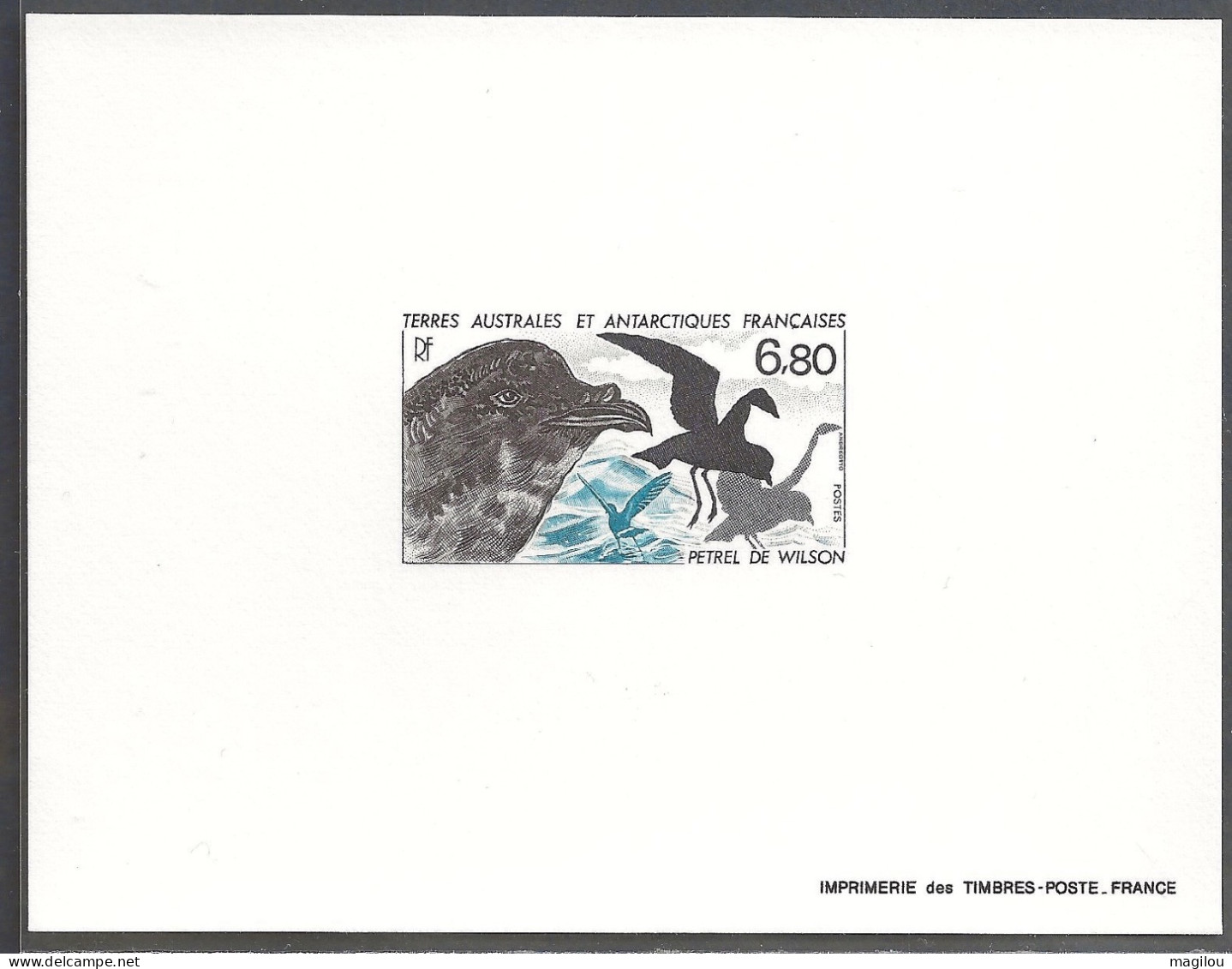 Epreuve De Luxe Taaf/fsat Pétrel Oiseau YVT 132 - Imperforates, Proofs & Errors